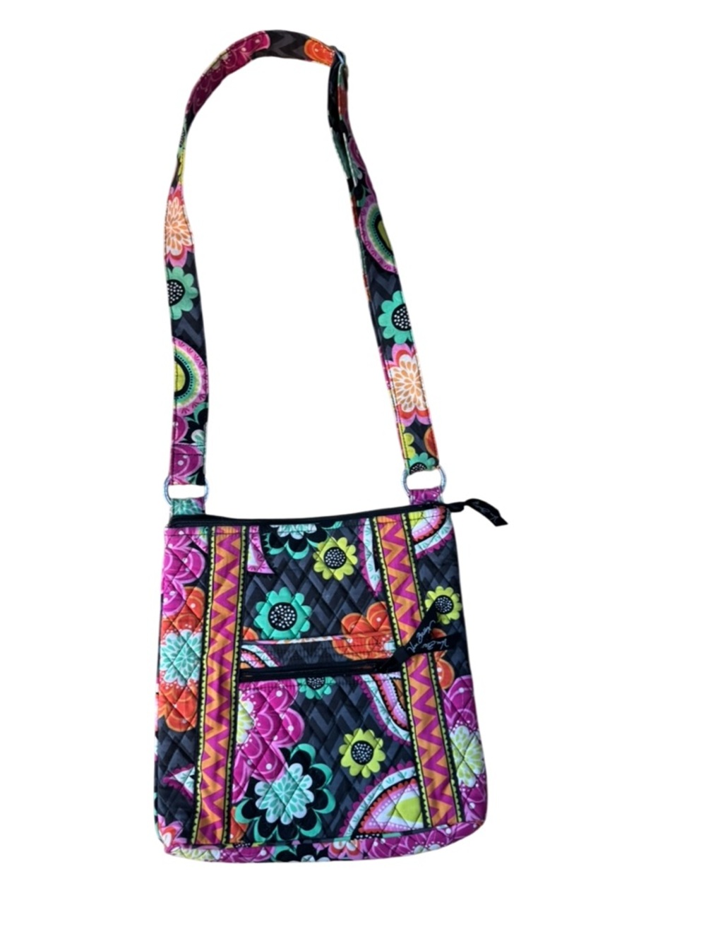 Vera Bradley Triple Zip Hipster Crossbody Bag In Ziggy Zinnia NWOT - Picture 8 of 12